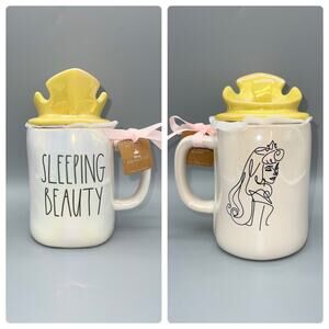 Rae Dunn Disney Princess Aurora Sleeping Beauty Ceramic Crown Topper Mug